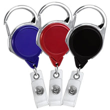 Load image into Gallery viewer, Round Carabiner ID Badge Reel - Retractable Reels