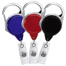 Load image into Gallery viewer, Round Carabiner ID Badge Reel - Retractable Reels