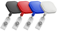 Load image into Gallery viewer, Rounded Diamond-shape Plastic ID Badge Reel - Retractable Reels