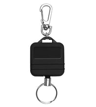 Load image into Gallery viewer, Square Pull Key Reel, with lobster claw clasp, split ring - Retractable Reels