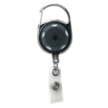 Load image into Gallery viewer, Translucent Carabiner Badge Reels, Chrome Finish, Accent Holes - Retractable Reels