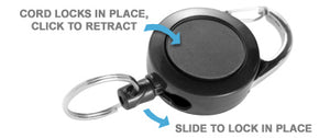 Carabiner Reel w/ Pull-Stop Function & Slide-Lock
