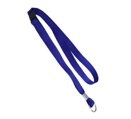 Blue Neck Lanyard with Pull Apart Strap and Keyring Hook