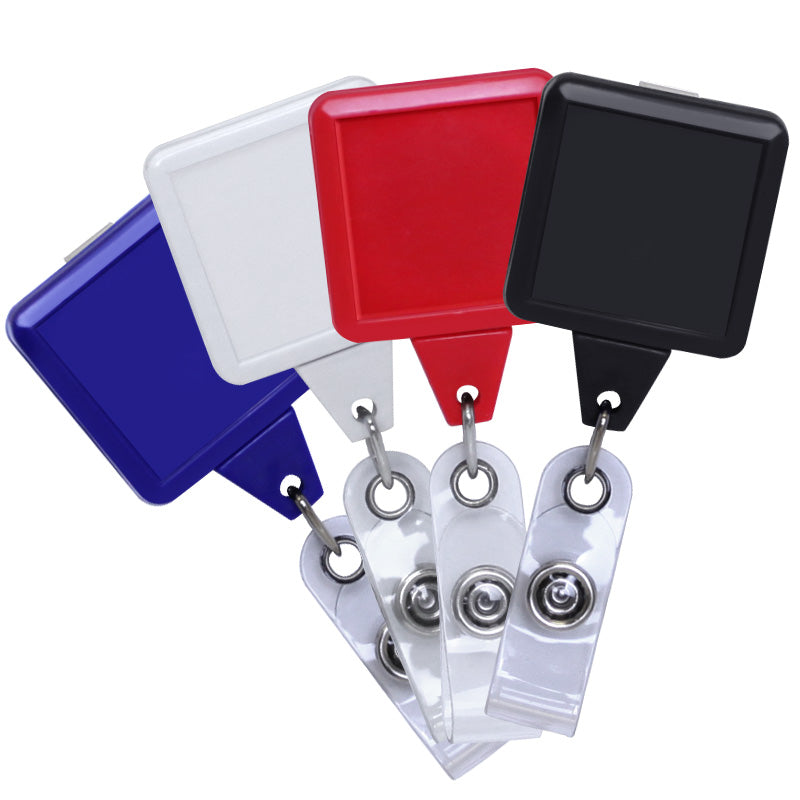 BadgeMates Belt Clip Badge Reels, 36 Extension, Assorted Colors, 4/Pack