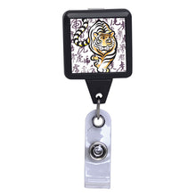 Load image into Gallery viewer, Chinese Tiger Brush Paint Black ID Badge Reel
