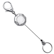 Load image into Gallery viewer, Chrome Octagon ID Retractable Badge Reel - Nylon Cord
