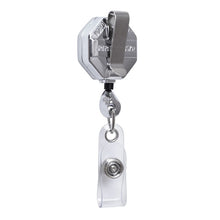 Load image into Gallery viewer, Chrome Octagon ID Retractable Badge Reel - Backing Clip
