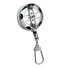 Load image into Gallery viewer, Chrome Metal Badge Reel, Safety Pin Backing and Clasp Holder
