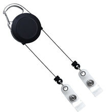 Load image into Gallery viewer, Carabiner ID Badge Reel with Double Strap Clips
