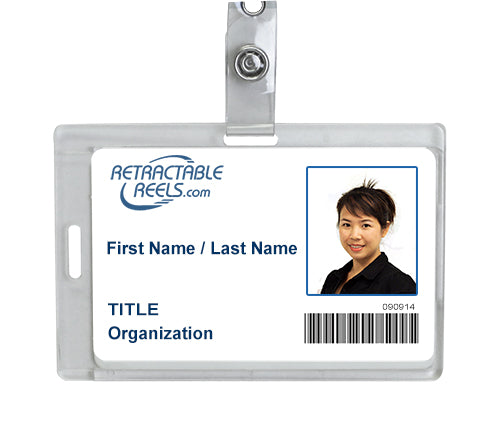 Rigid Plastic ID Badge Holder Horizontal/Vertical Display – Retractable ...