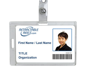Rigid Plastic ID Badge Holder Horizontal/Vertical Display