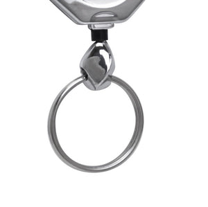 Chrome Octagon ID Retractable Badge Reel - Key ring