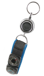 Metal Round Pull Key Reel with Compass and Thermometer