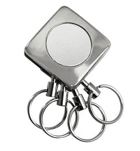 Load image into Gallery viewer, Metal Square 4 Rings Detachable Keychain
