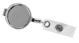 Mini Chrome ID Badge Reel, Belt Clip