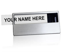Load image into Gallery viewer, Plastic Window Name Tag with Pin and Plastic Clip Backing
