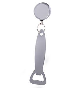 Chrome Retractable Reel with Bottle Opener