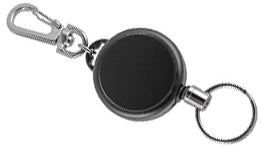 Round Pull Key Reel, with lobster claw clasp, split ring loop