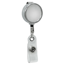 Load image into Gallery viewer, Mini Chrome ID Badge Reel, Belt Clip
