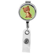 Load image into Gallery viewer, BEAR - Cute Animals Series Mini Chrome ID Badge Reel

