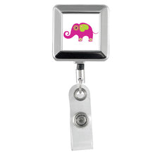 Load image into Gallery viewer, ELEPHENT - Designer Animals Square Chrome Badge Reels
