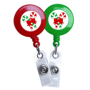 Candy Canes Plastic Badge Reel