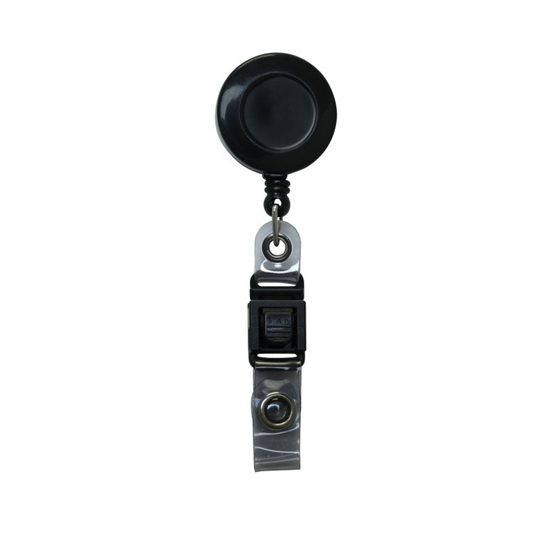 Plastic Badge Reel with pull apart belt clip, black – Retractable Reels