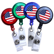 Load image into Gallery viewer, American Flag Translucent Plastic Badge Reel
