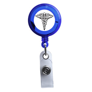Blue - Medical Symbol Translucent Plastic Badge Reel