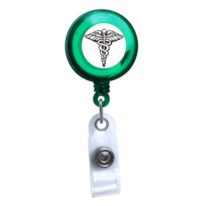 Green - Medical Symbol Translucent Plastic Badge Reel