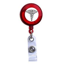 Load image into Gallery viewer, Red - Medical Symbol Translucent Plastic Badge Reel
