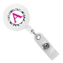 Load image into Gallery viewer, Monogram Letter Retractable ID Badge Reel
