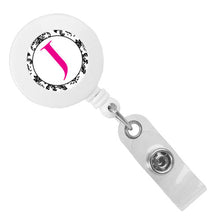 Load image into Gallery viewer, Monogram Letter Retractable ID Badge Reel
