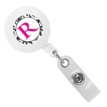 Load image into Gallery viewer, Monogram Letter Retractable ID Badge Reel
