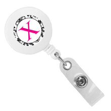 Load image into Gallery viewer, Monogram Letter Retractable ID Badge Reel
