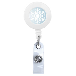 White Plastic Badge Reel - Snow