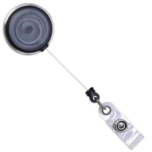 Round AU Translucent Retractable Badge Reel with Holder
