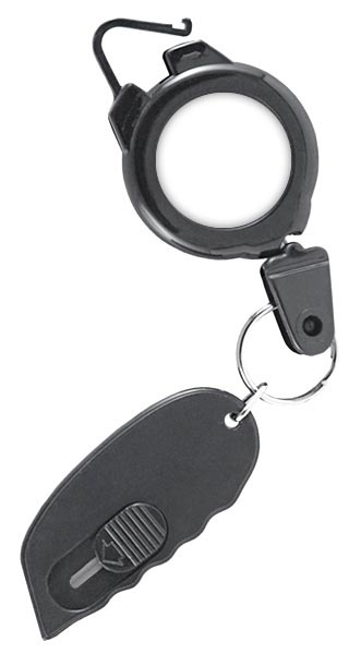 Ski Badge Style Reel With Box Cutter Attachment